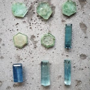 Emeraude, tourmaline, kyanite, aigue-marine
