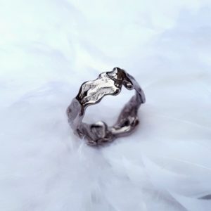 Bague végétale «Cendrillon» or gris
