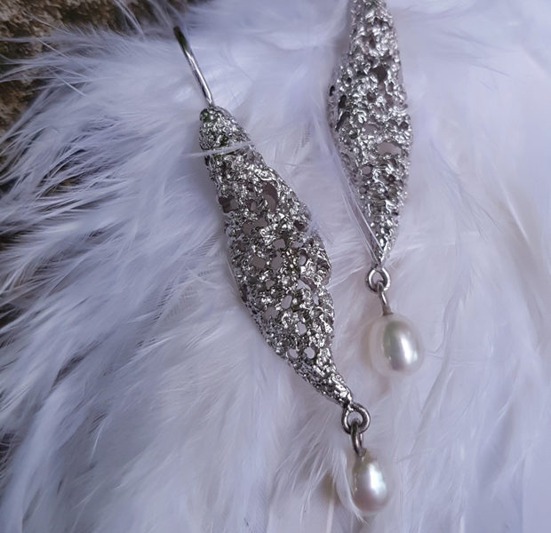 Boucles d’oreilles «Cocon» perles gouttes
