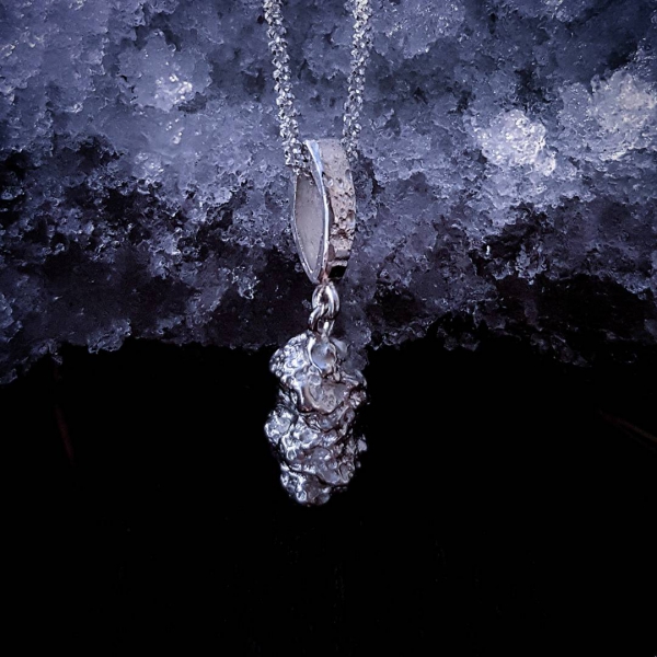 Pendentif pépite argent