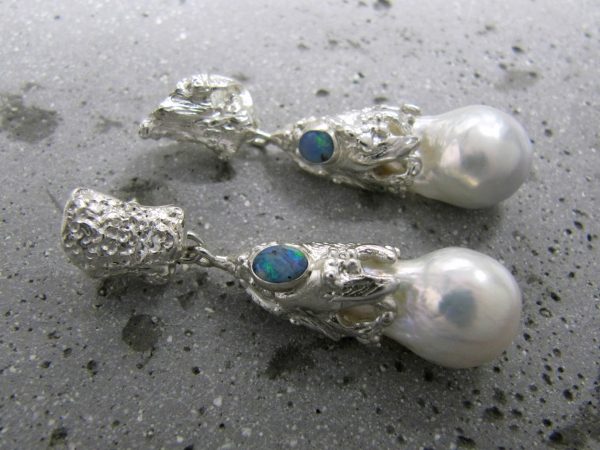 Boucles d’oreilles perles et opales