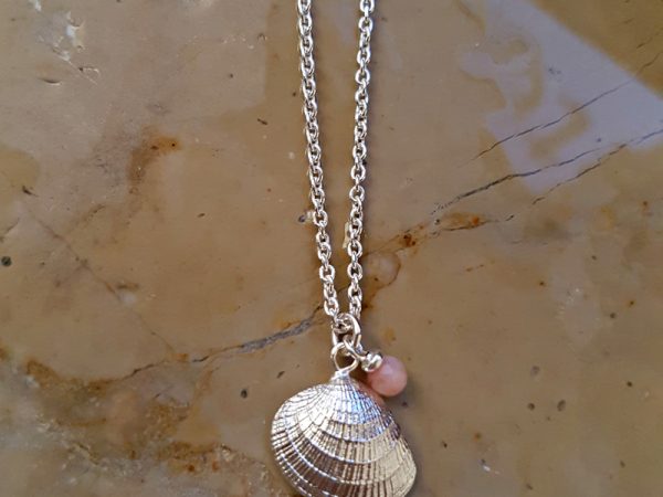 Pendentif coquillage opale rose